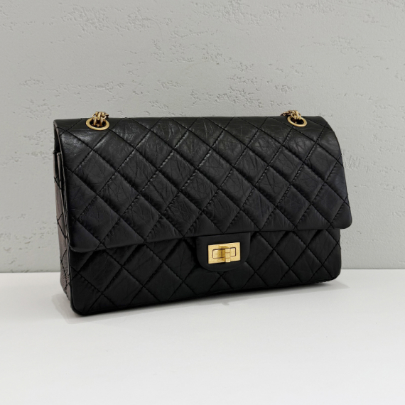 샤넬 2.55 빈티지 카프스킨 금장 라지 플랩 숄더백 19번대 A37587