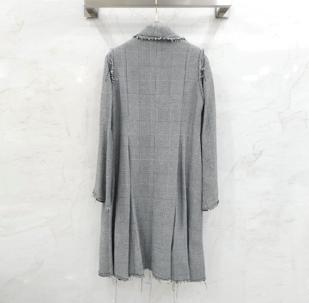 [럭스유] XS / 골든구스 하운드투스 체크 오버 코트