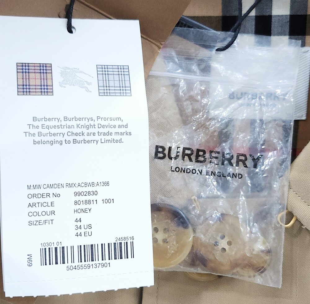 [럭스유] (새상품) 44 / 버버리 베이지 캠든 카 코트 8018811