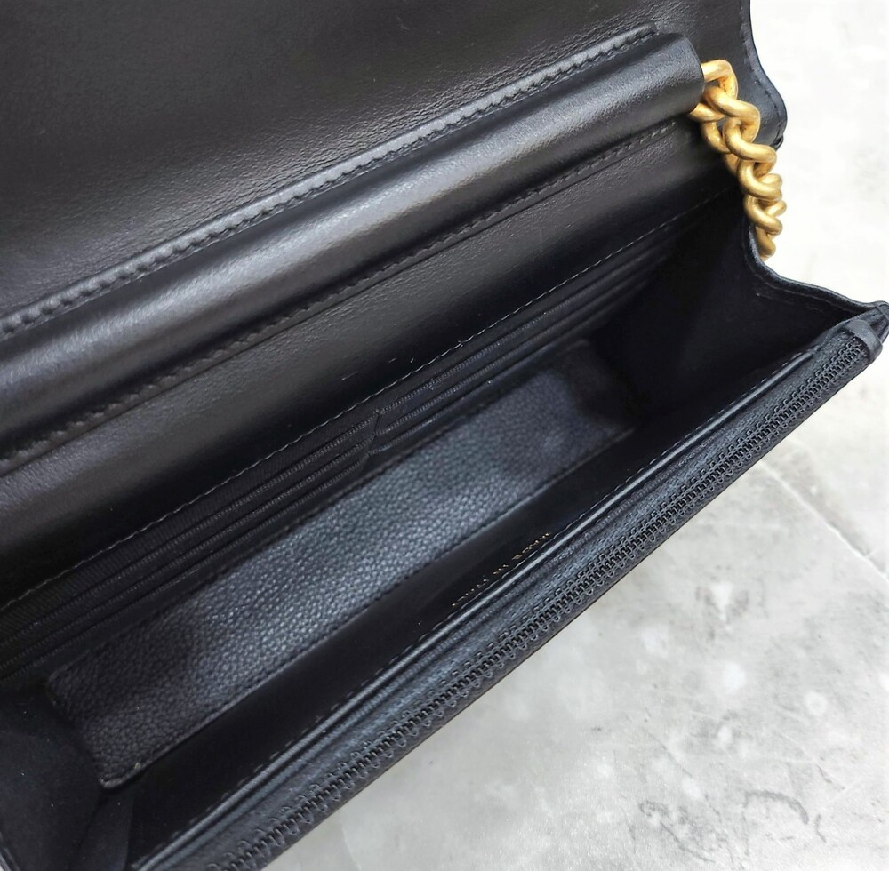 [럭스유] 샤넬 보이 WOC 미니 크로스백 캐비어 블랙 금장 신형내장칩 AP1117