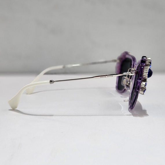 미우미우 라일락 크리스탈 여성 선글라스 SMU 03S U69 1A1