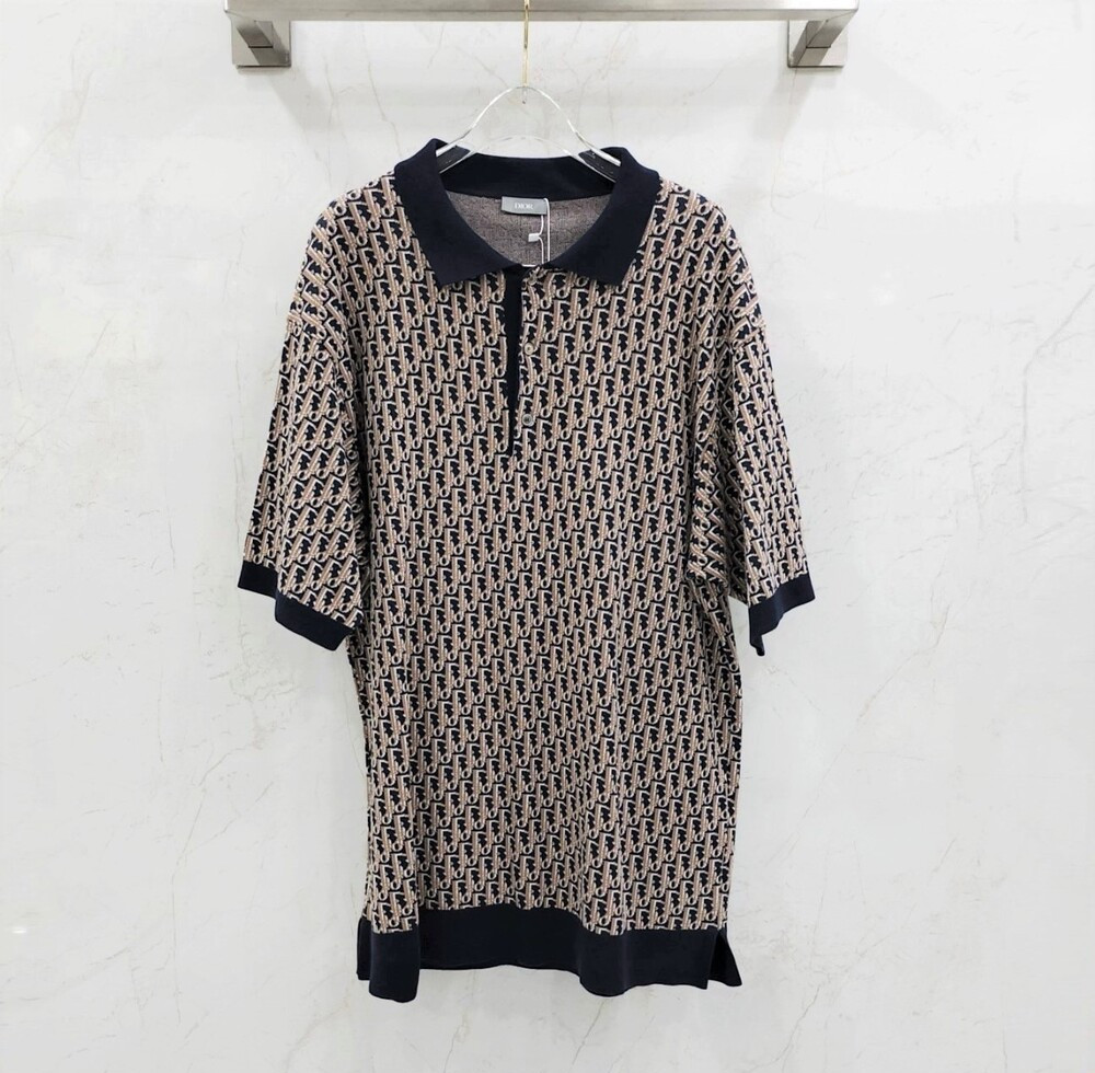 [럭스유] L / 디올 오블리크 자카드 폴로 셔츠