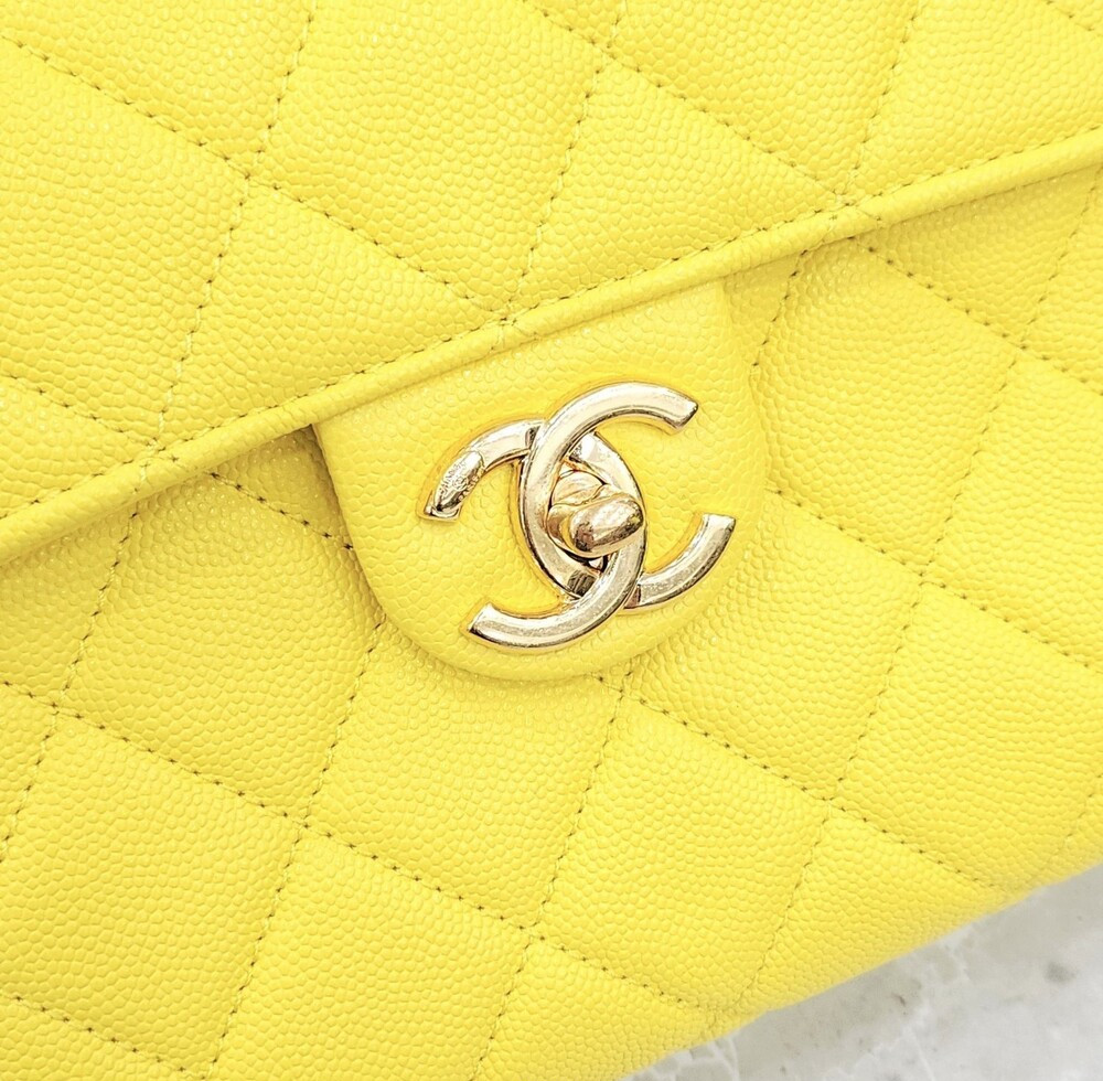 [럭스유] 샤넬 옐로우 코스메틱 케이스 탑핸들 숄더백 신형내장칩 AS3729