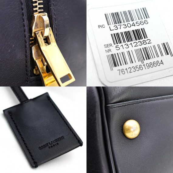 Saint Laurent(생로랑) 322049 블랙 레더 보스턴 더플 2WAY