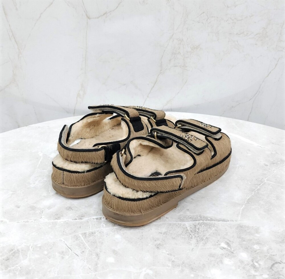 [럭스유] 36.5 / 샤넬 CC로고 벨크로 송치 샌들 G35927