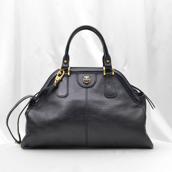 Gucci(구찌) 516459 블랙 레더 르벨 미디움 탑 핸들 2WAY