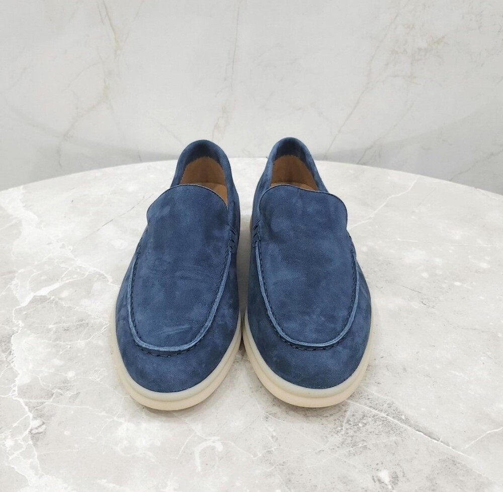 [럭스유] (새상품) 37.5 / 로로피아나 네이비 스웨이드 썸머워크 로퍼