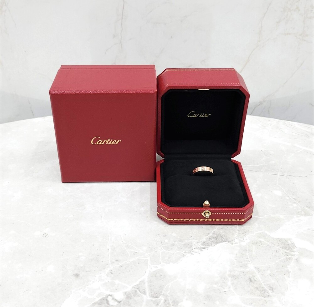 [럭스유] 까르띠에 다이아 1P 러브밴드 링 49호 18K 로즈골드