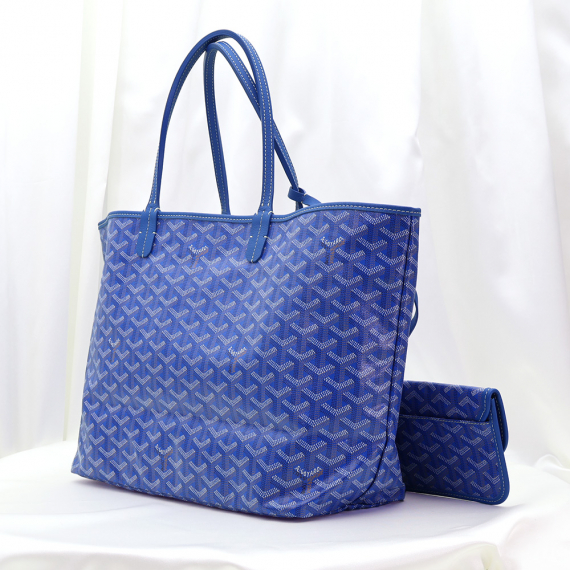Goyard(고야드) AMALOUIS-PM 스카이블루 고야딘 캔버스 생루이 PM 쇼퍼 숄더백 + 보조파우치