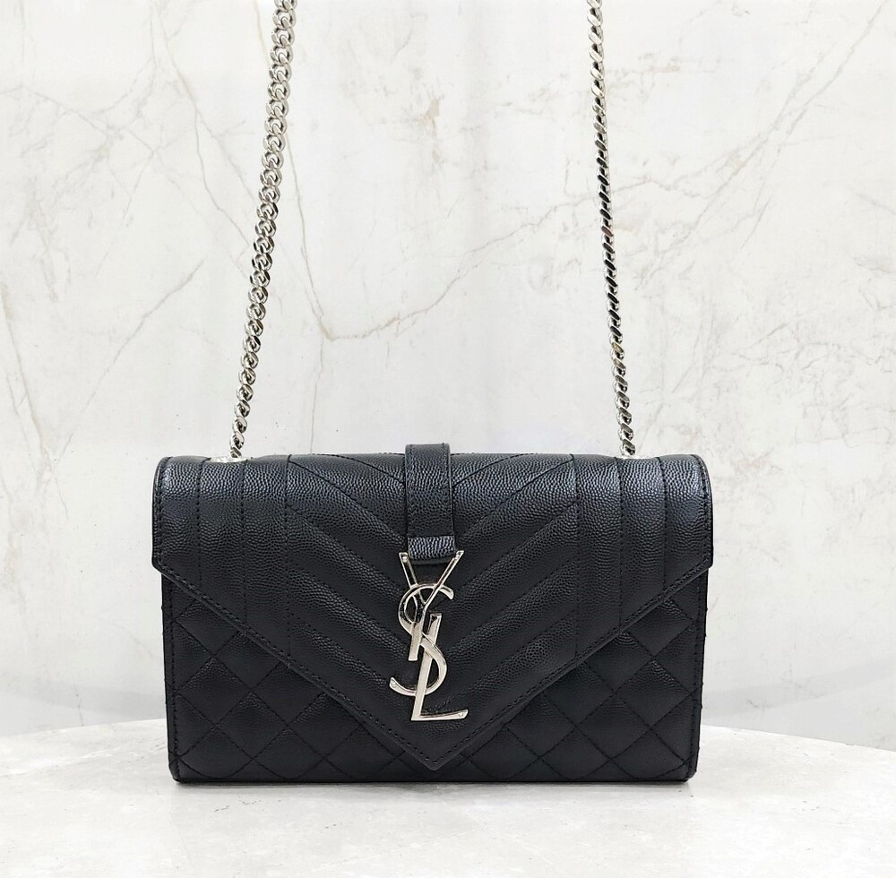 [럭스유] 생로랑 그랑 드 뿌드르 레더 엔벨로프 스몰 체인백 600195