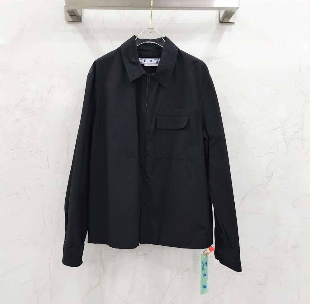 [럭스유] M / 오프화이트 블랙 디아그 셔츠 자켓