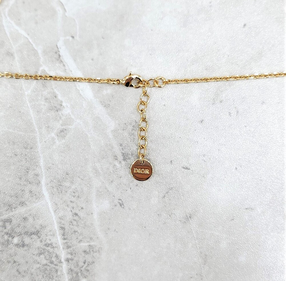 [럭스유] (새상품) 디올 쁘띠 CD 더블 큐빅 체인 진주 목걸이 N2851WOMCY