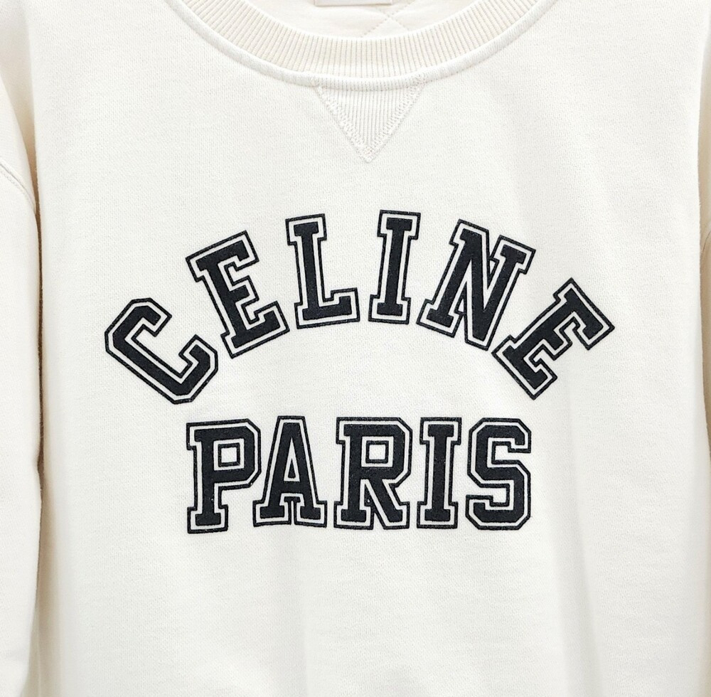 [럭스유] S / 셀린느 아이보리 로고 맨투맨 2Y01A670Q