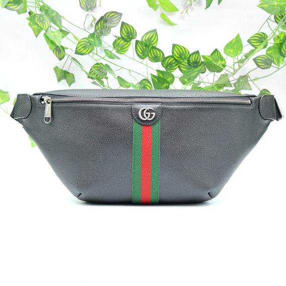 Gucci(구찌) 839104 블랙 레더 WEB 라지 벨트백