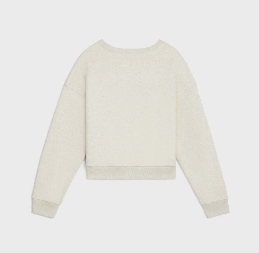 [럭스유] S / 셀린느 파리 코튼 플리스 맨투맨 베이지 멜란지 2Y87D649W