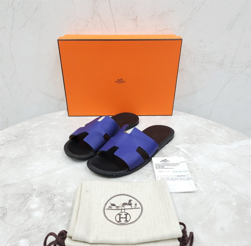 [럭스유] 43 / 에르메스 네이비 투톤 이즈미르 샌들 슬리퍼