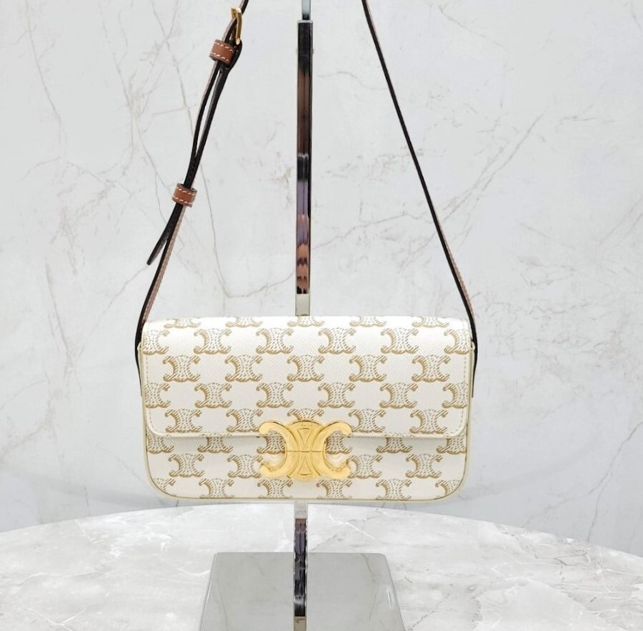 [럭스유] 셀린느 클로드 트리옹프 캔버스 카프스킨 숄더백 194142CUZ.01BC