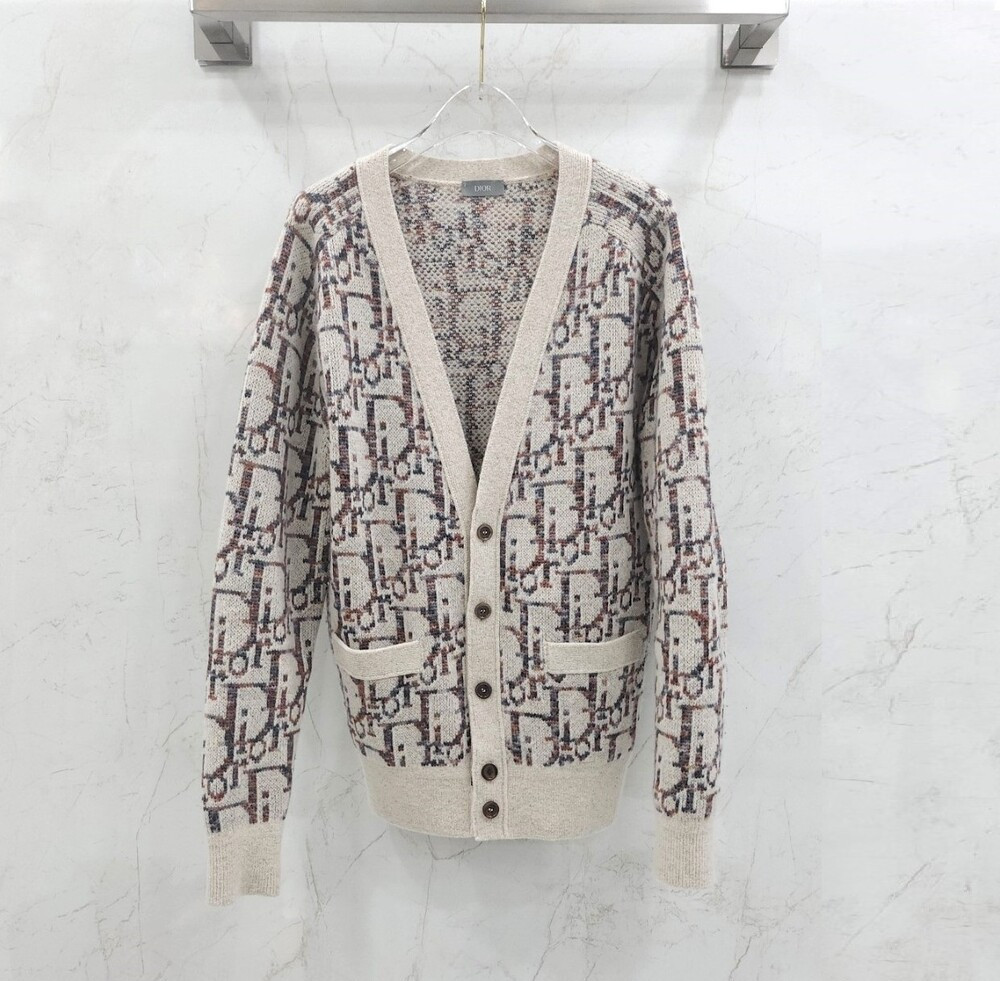 [럭스유] S / 디올 오블리크 베이지 자카드 가디건 13M233AT662