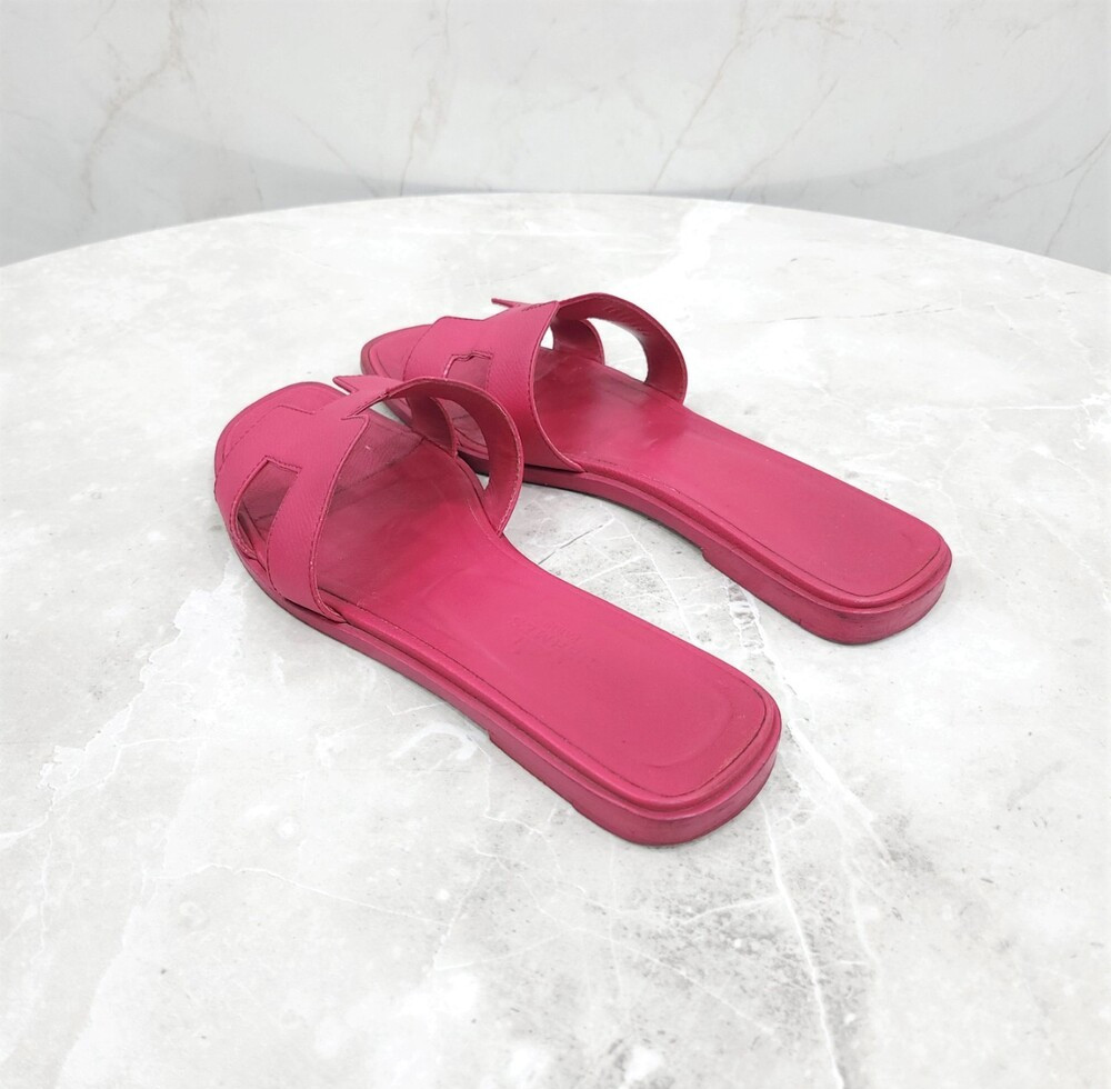 [럭스유] 36.5 / 에르메스 핑크 오란 샌들 슬리퍼