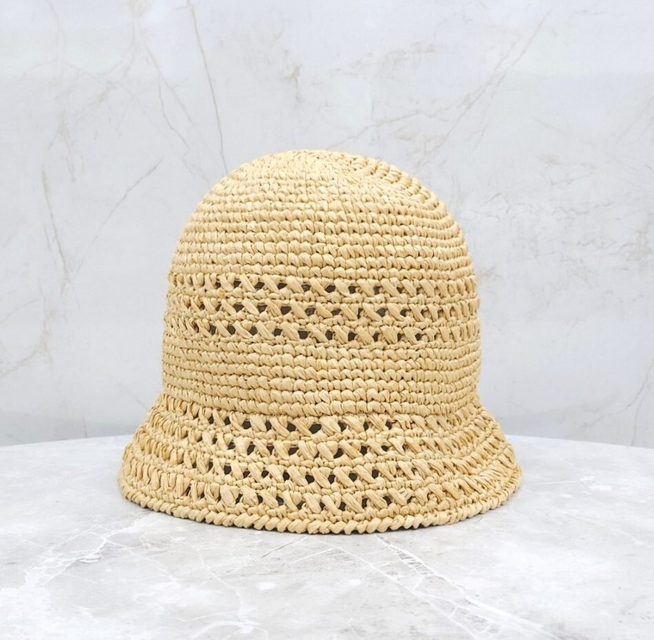 [럭스유] (새상품) 미우미우 로고 라피아 버킷햇 L 5HC287