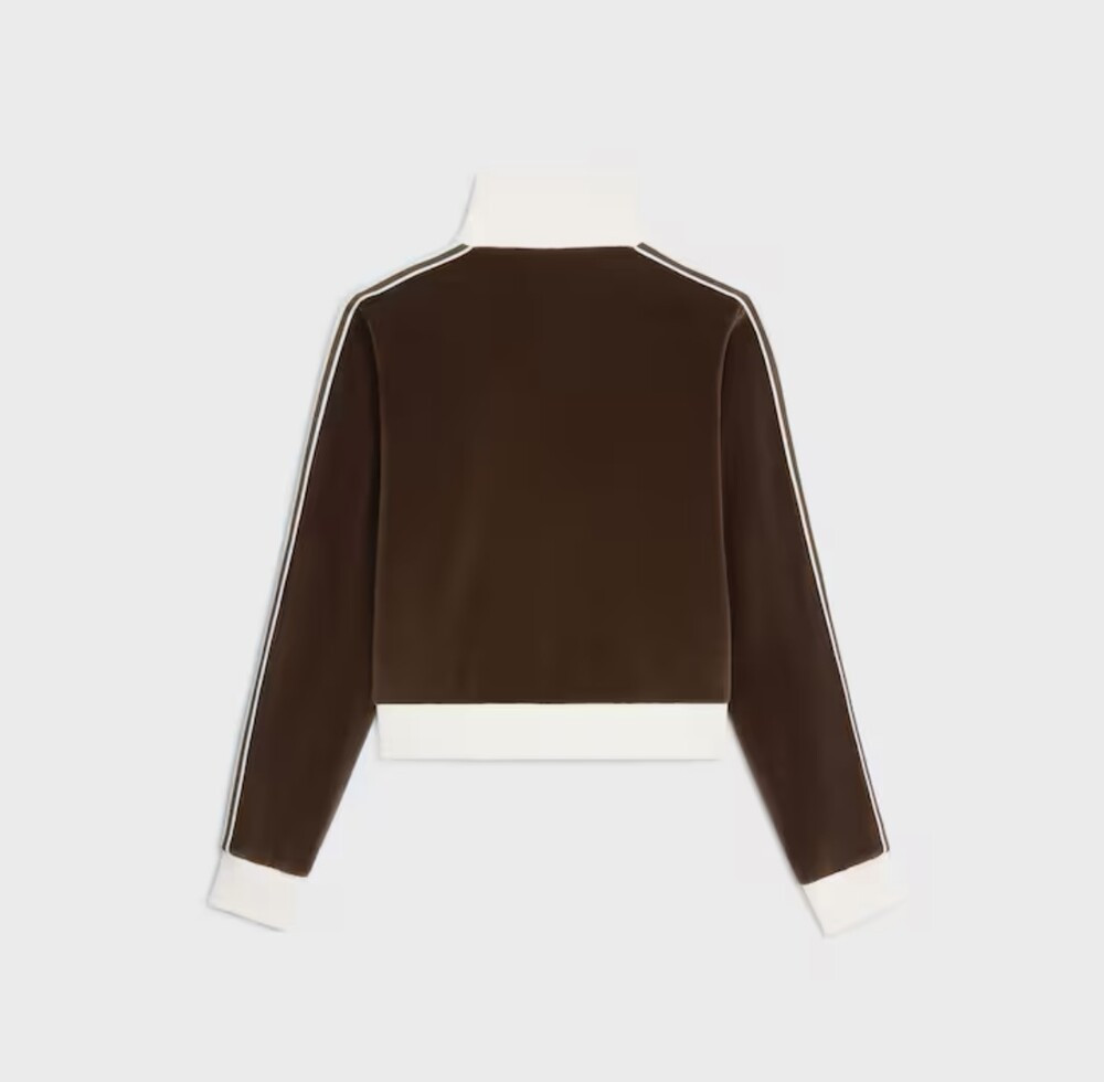 [럭스유] (새상품) S / 셀린느 트리옹프 모티브 벨벳 저지 자켓 2Y16E748Q