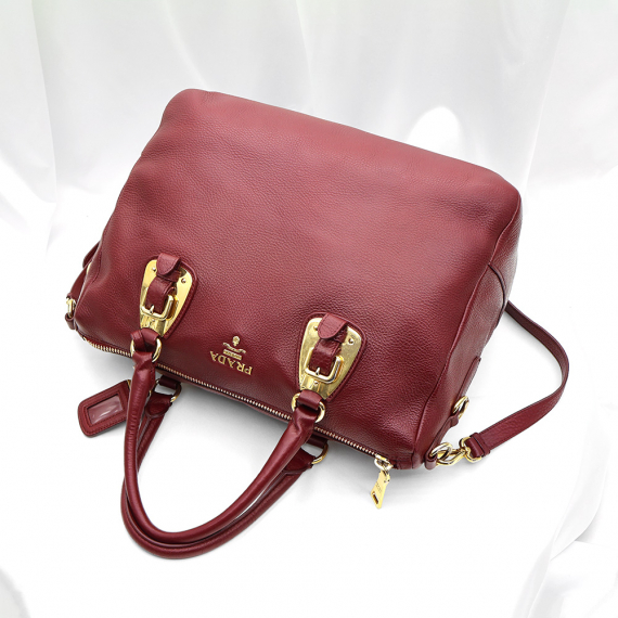 Prada(프라다) BN1902 버건디 소프트 카프스킨 금장 2WAY