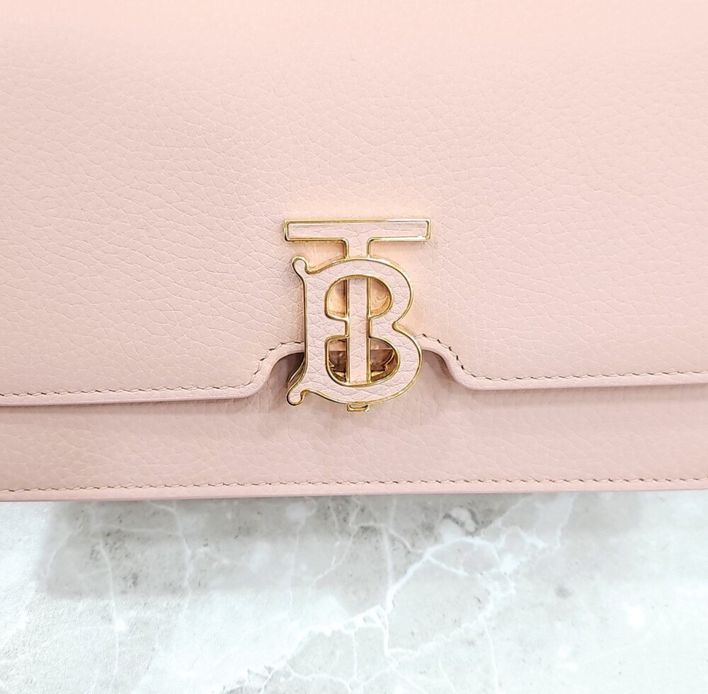 [럭스유] (새상품) 버버리 미니 TB 레더 크로스백 핑크 8063128