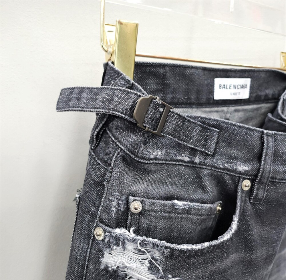 [럭스유] S / 발렌시아가 릴렉스드 핏 립팬츠 블랙