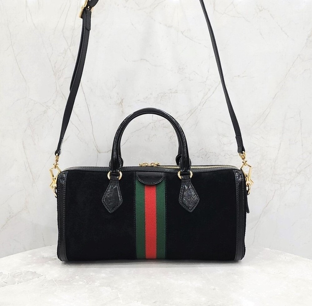 [럭스유] 구찌 GG 스웨이드 오피디아 탑핸들 백 블랙 524532