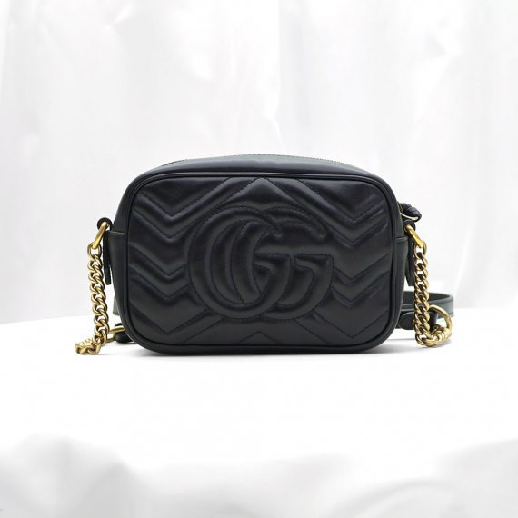 Gucci(구찌) 448065 블랙 마틀라세 GG 마몽 금장 미니 크로스백
