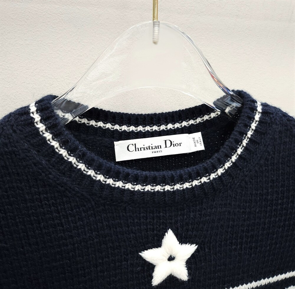[럭스유] 38 / 디올 캐시미어 스웨터 반소매 울 니트