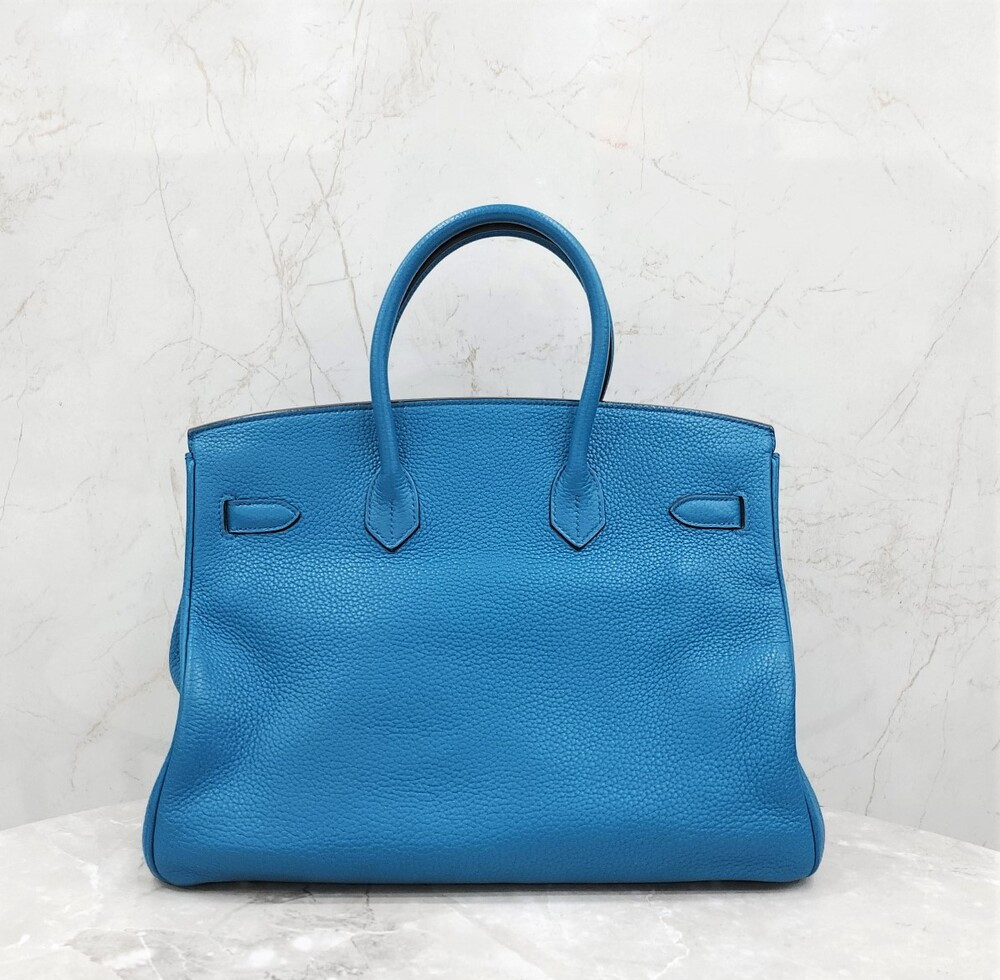 [럭스유] 에르메스 벌킨 35 토고 블루 은장 Q각인