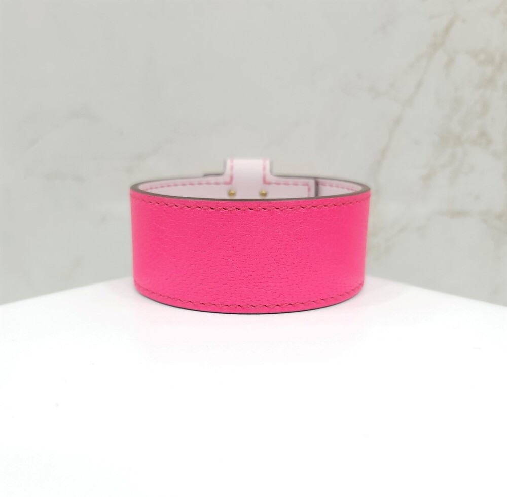 [럭스유] 에르메스 핑크 켈리 트위스트 레더 팔찌 S