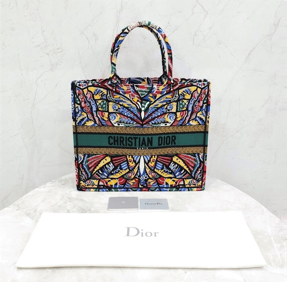 [럭스유] 디올 버터플라이 멀티컬러 캔버스 북토트 백 라지 M1286ZTZF