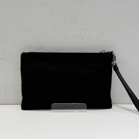 프라다 리나일론 사피아노 레더 파우치 블랙 2NH006