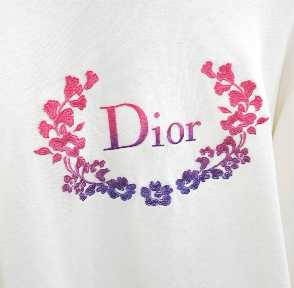 [럭스유] XXL / 디올 화이트 플라워 로고 후드티