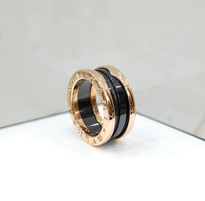 [럭스유] 불가리 비제로원 밴드 링 18K 로즈골드 세라믹 46호