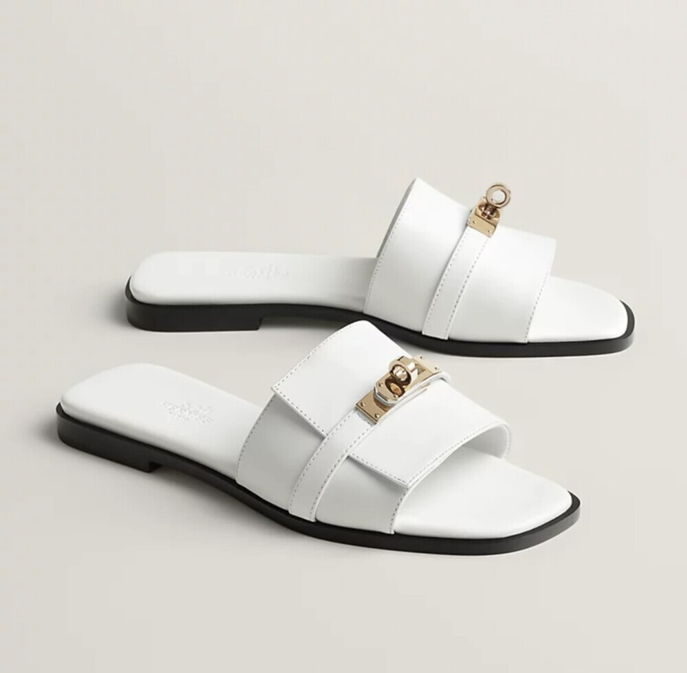 [럭스유] 37 / 에르메스 화이트 줄리아 켈리 버클 샌들 H232129Z