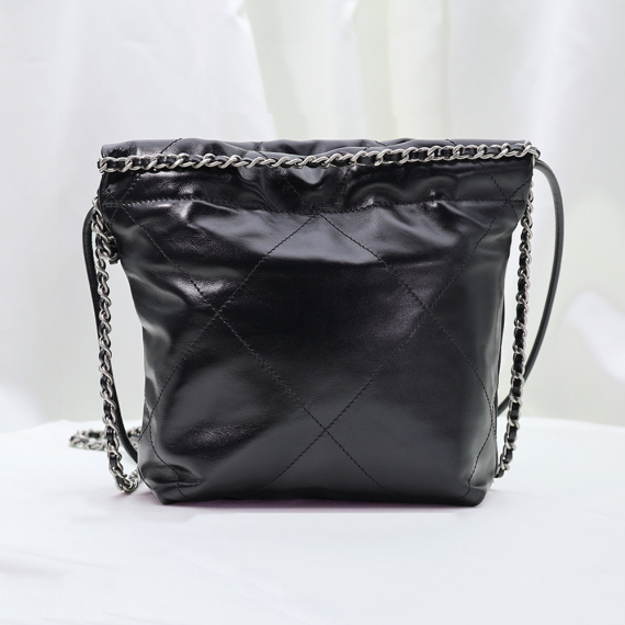 Chanel(샤넬) AS3980 블랙 카프스킨 실버 메탈 CHANEL 샤넬 22백 미니 숄더백 (내장칩)