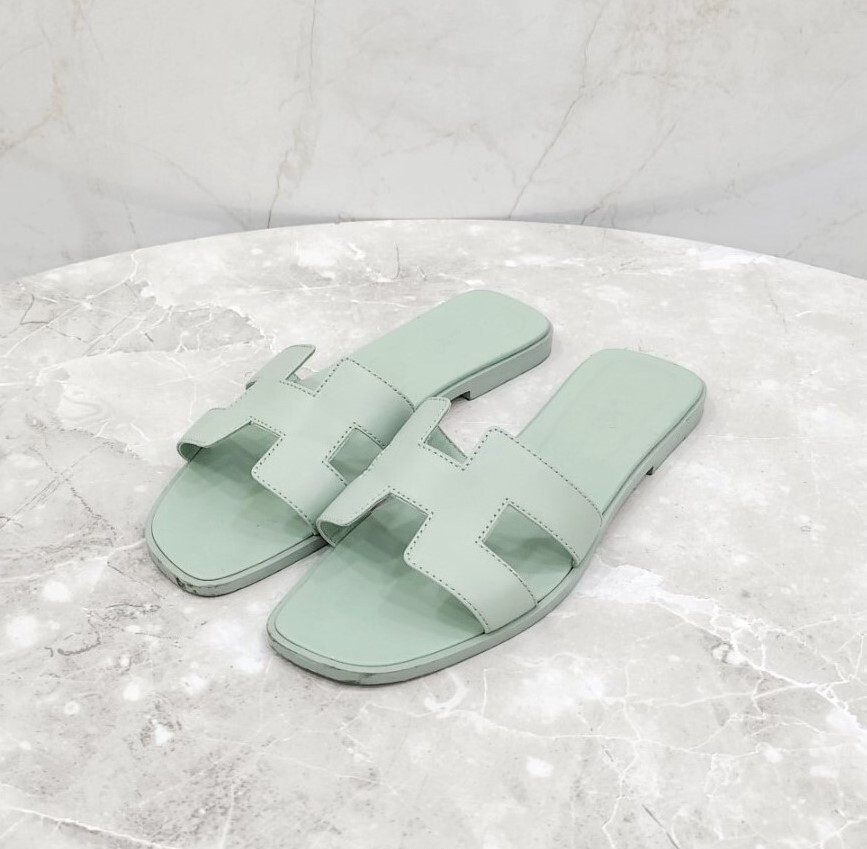 [럭스유] 37 / 에르메스 민트 오란 샌들 슬리퍼