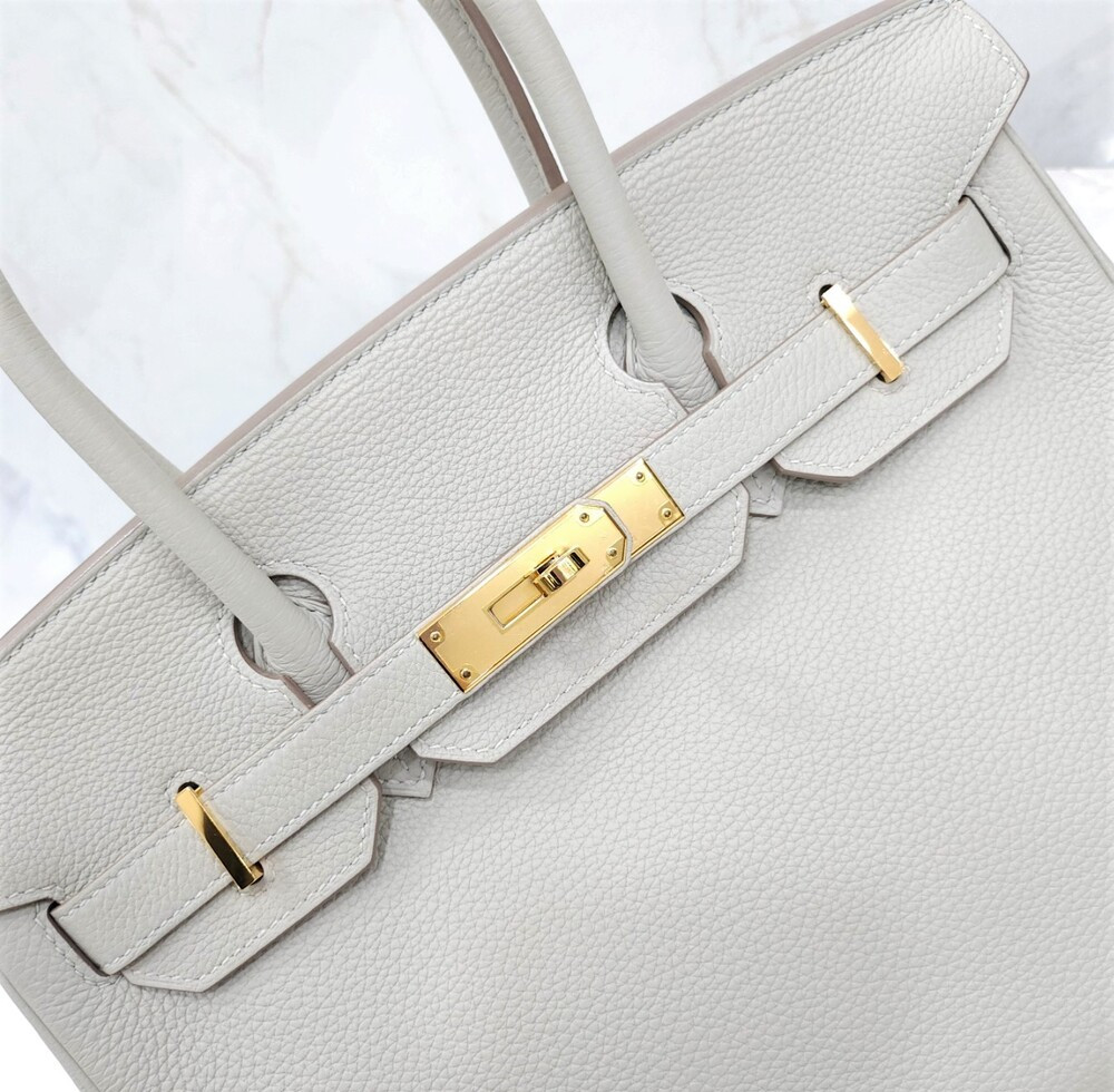 [럭스유] 에르메스 벌킨 30 토고 펄그리스 금장 Y각인