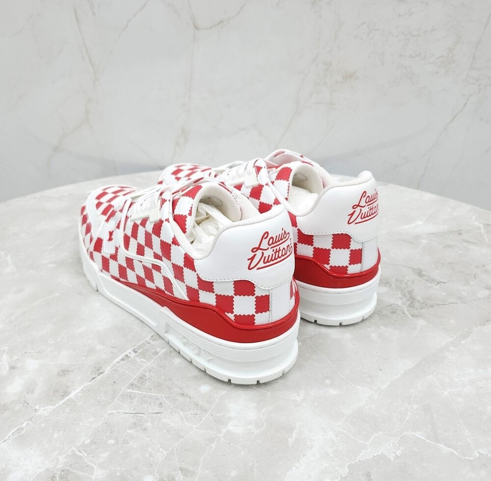 [럭스유] (새상품) 8 / 루이비통 X 니고 레드 다미에 LV 트레이너 스니커즈