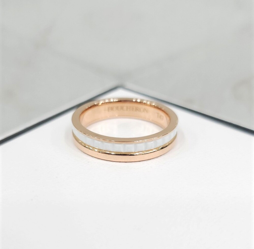 [럭스유] 부쉐론 콰트로 화이트 에디션 웨딩밴드 링 47호