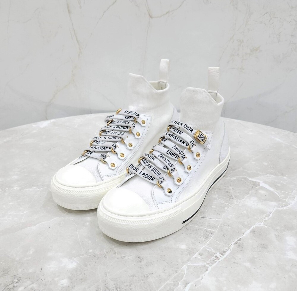 [럭스유] 35.5 / 디올 화이트 워크앤디올 니트 스니커즈