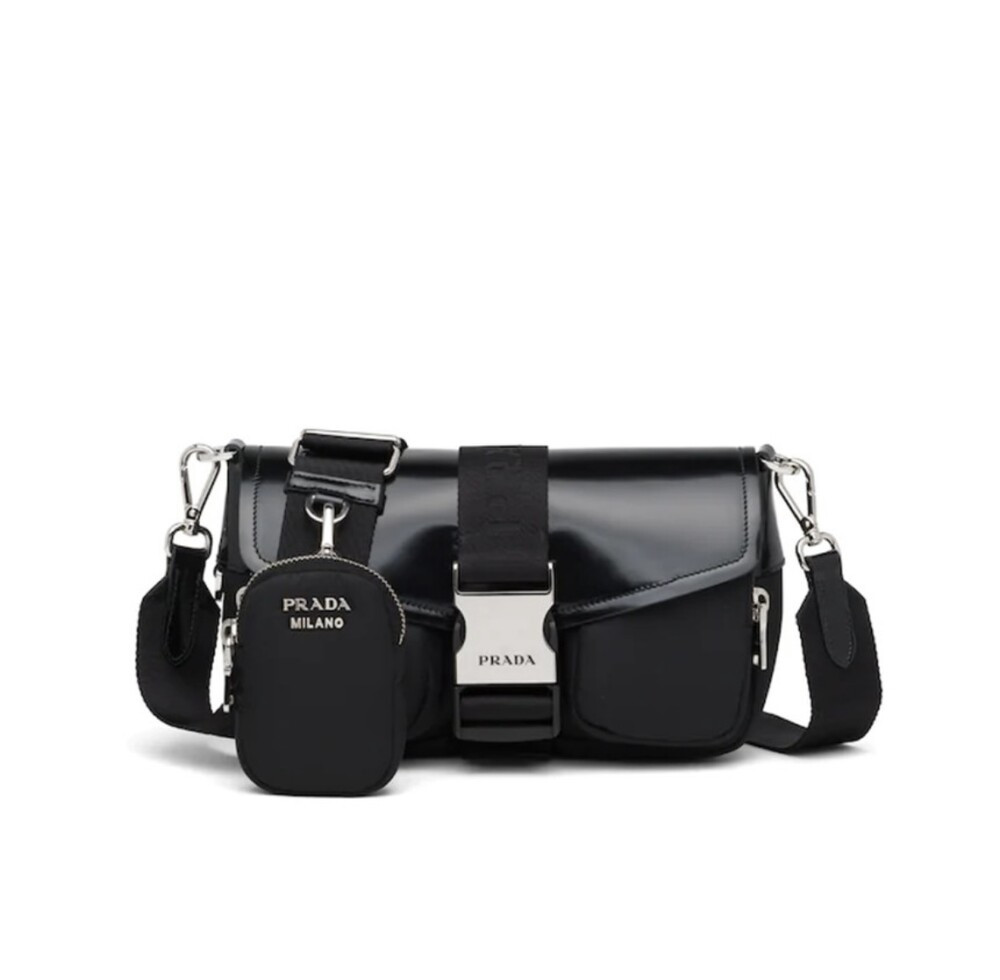 [럭스유] 프라다 포켓 나일론 브러시드 레더 숄더 크로스백 1BD295