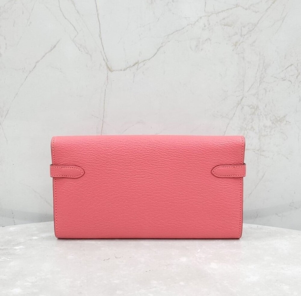 [럭스유] 에르메스 켈리 장지갑 핑크 은장