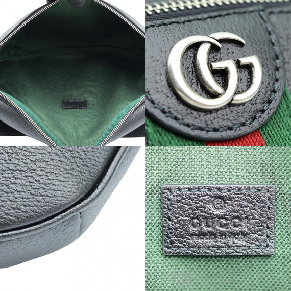 Gucci(구찌) 839104 블랙 레더 WEB 라지 벨트백