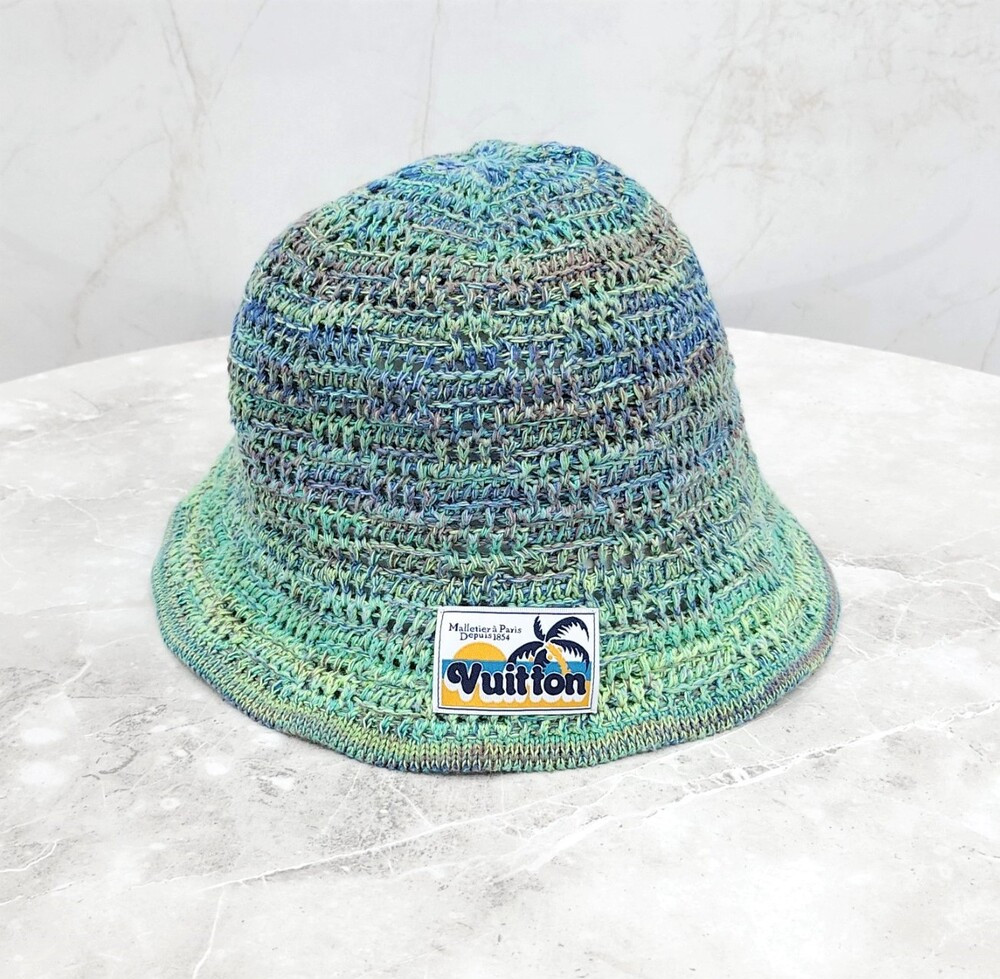 [럭스유] (새상품) 루이비통 다미에 팜트리 크로셰 햇 L M7557L