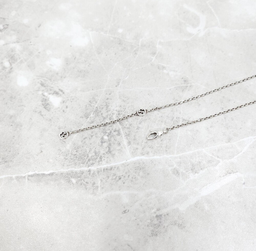 [럭스유] 구찌 더블 G 실버 목걸이