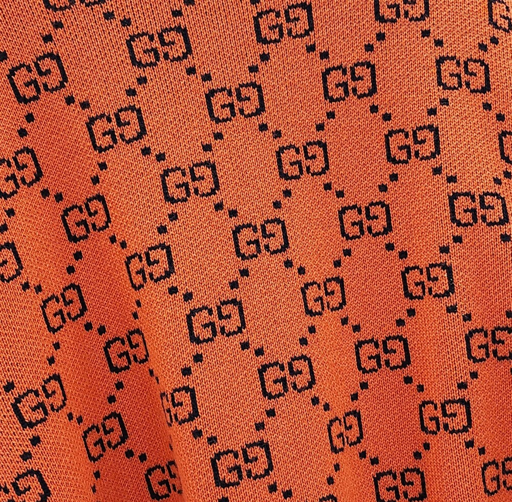 [럭스유] L / 구찌 GG 오렌지 코튼 자카드 가디건